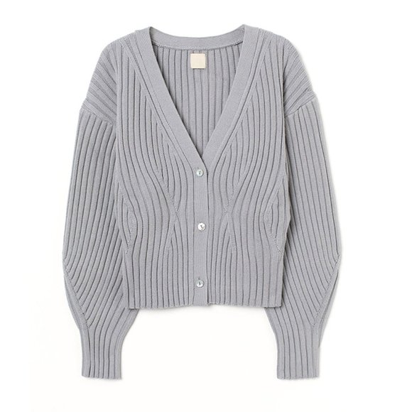 H&M Sweaters - H&M Ribbed Knit Puff Sleeve Cardigan